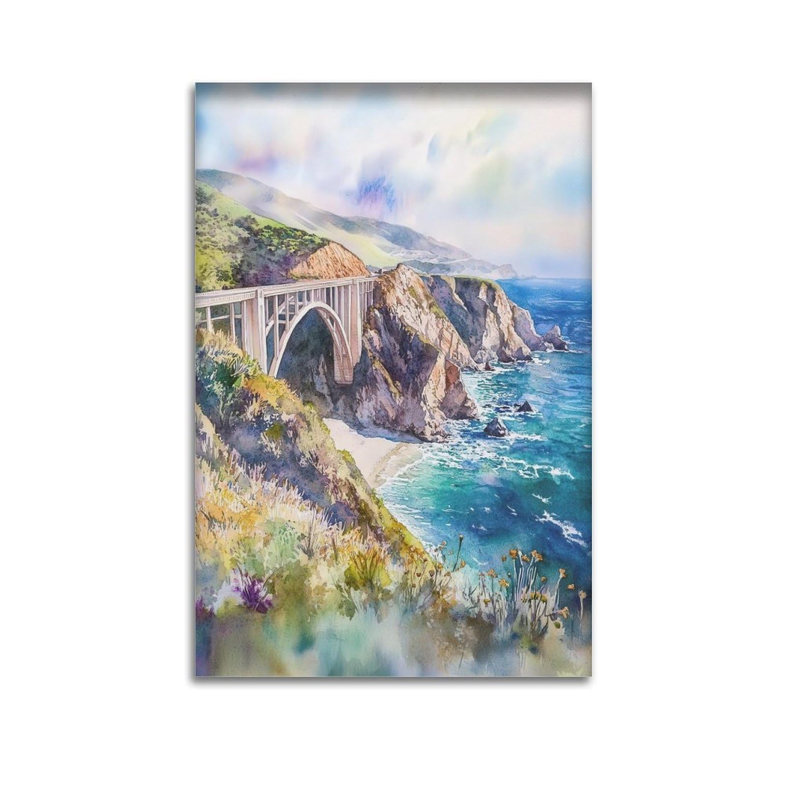 xiaoxiaoshen Big Sur California Travel Landscape Coastal Sc Canvas Poster Wall Art Prints Room Aesthetic Murals Bedroom And Living Decorations 24x36inch(60x90cm)