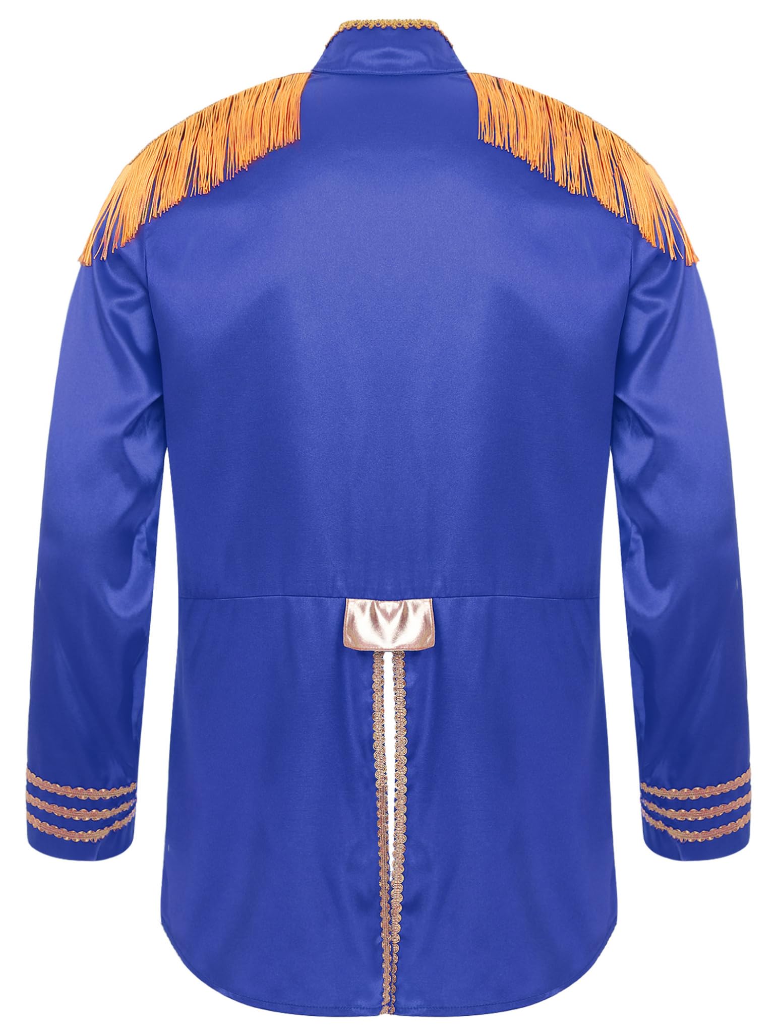 Costume Homme Cirque Directeur De Cirque Veste Uniforme De Maître Piste Manteau Manches Longues Avec Franges Épaulettes Fête Halloween Carnaval