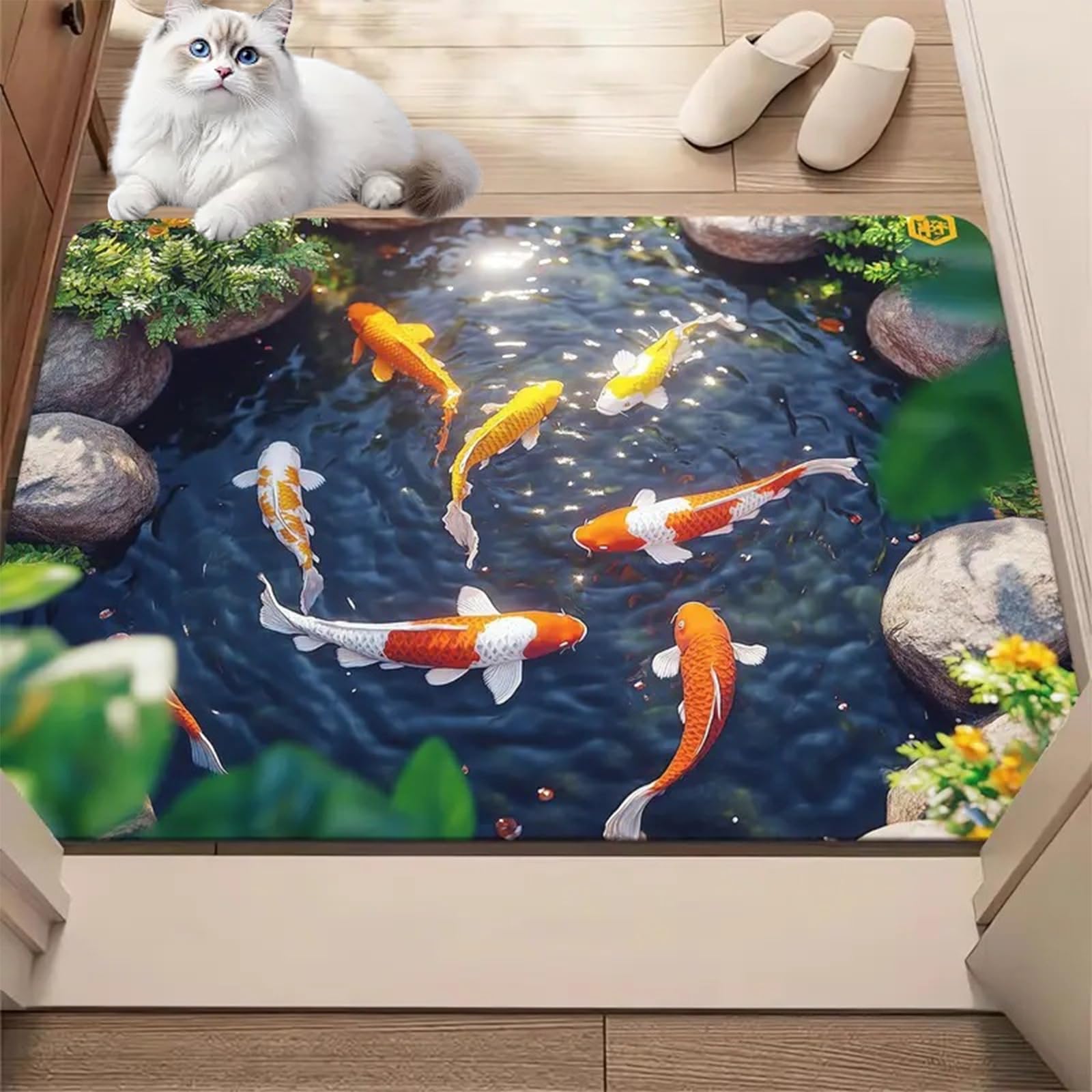 3D Optical Illusion Rug, 2026 New 3D Hole Rug, Non-Slip Floor Mat for Indoor & Outdoor Use, Easy Clean Doormat for Bedroom, Living Room, Porch, Entrance Decor (Diatomaceous Earth-E,23.62*35.43in)