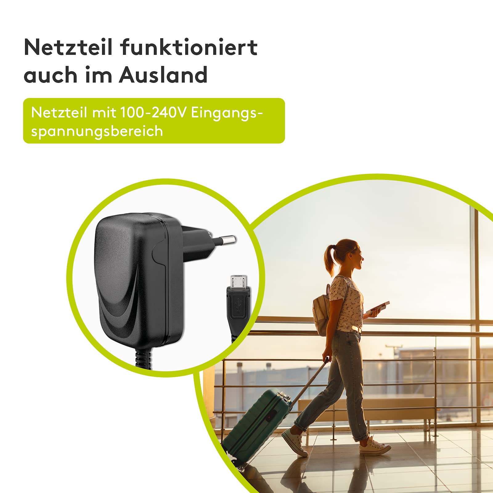 goobay 49529 Ładowarka ścienna Micro USB 1.0 A, USB, Zasilacz do smartfonów, Zasilacz zasilania, 1.5m, Czarny
