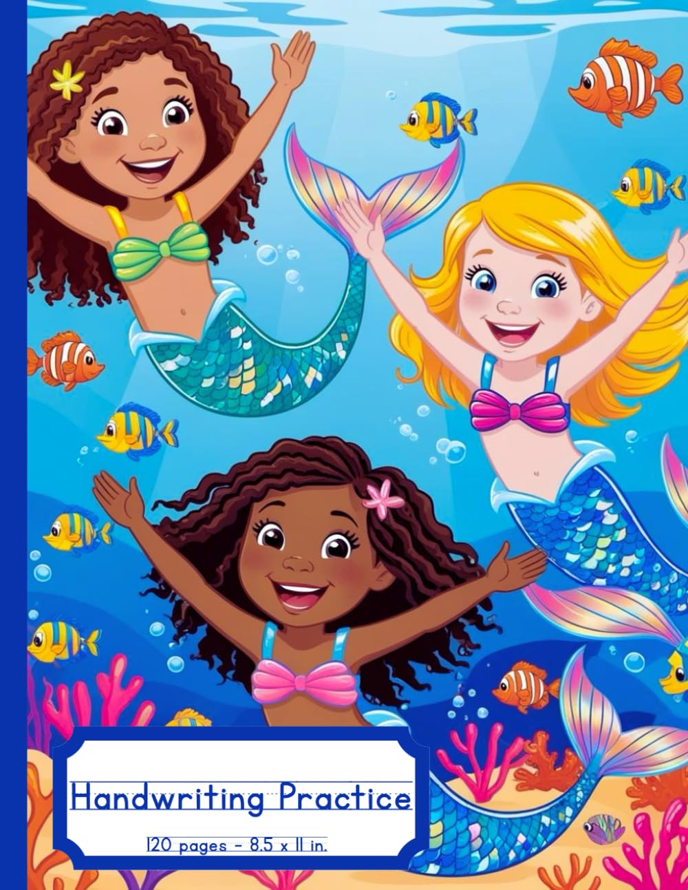 Mermaid Handwriting Practice Book: ABCs, Printing, Handwriting Practice - 8.5x11in, 120 pages - Fun for all learners
