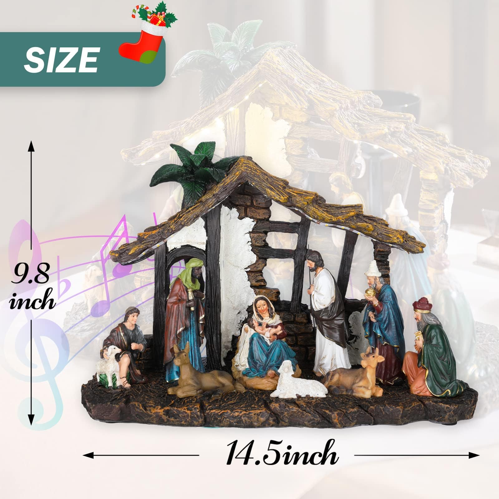 Christmas Village Sets LED Lighted Christmas Nativity Set - Holy Family ...