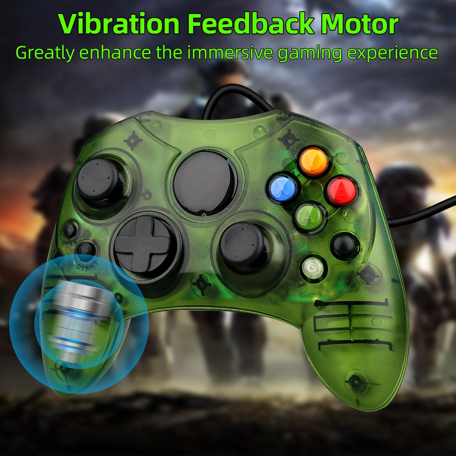 OSTENT Wired Controller Gamepad Joystick S Type 2 A pour Microsoft Old Generation Console Xbox Jeux vidéo Couleur Vert