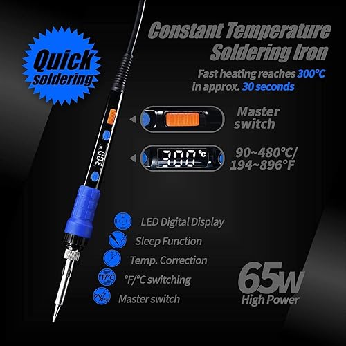 Miniatura 3 de YIHUA Paquete de kit de soldador manual 928D con soporte para soldador X-4 Premium (opción de respaldo) (17 artículos)