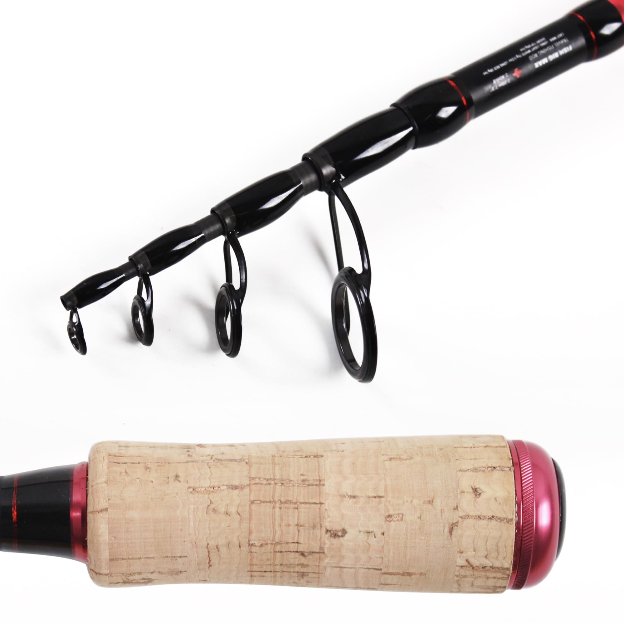 Rigged and Ready Fish Rig Max - Canna da pesca telescopica Spin & Bait-Cast da viaggio con micro grilletto unico, canna in carbonio + 3 punte. 240 e 210 cm, 0-15, 10-30, 20-50 g
