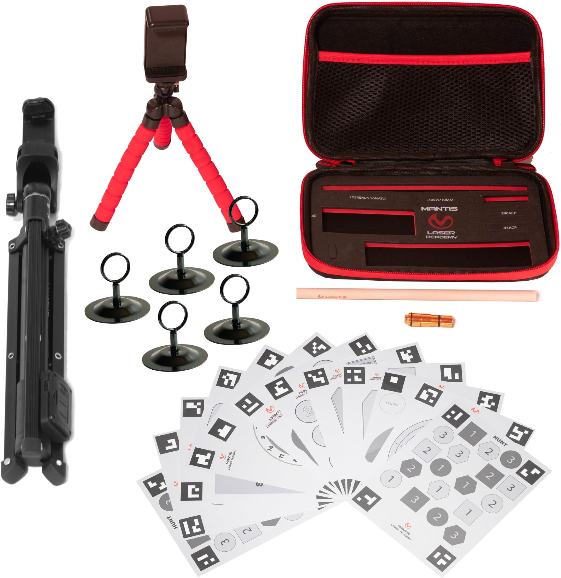 Mantis Laser Academy Training Kit for 9mm, 45 ACP, 380 ACP, 40 S&W | Dry Fire System for Target Practice | Free App, No Subscription | Includes Training Cartridge