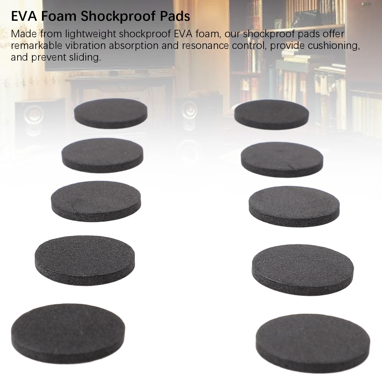 Fockety Pad di Isolamento per Altoparlanti, 50pcs Authesive Altoparlanti Anti Vibration Pads Eva Foam Pads Anti Slip Cushioning Pads per Altoparlanti CD Player