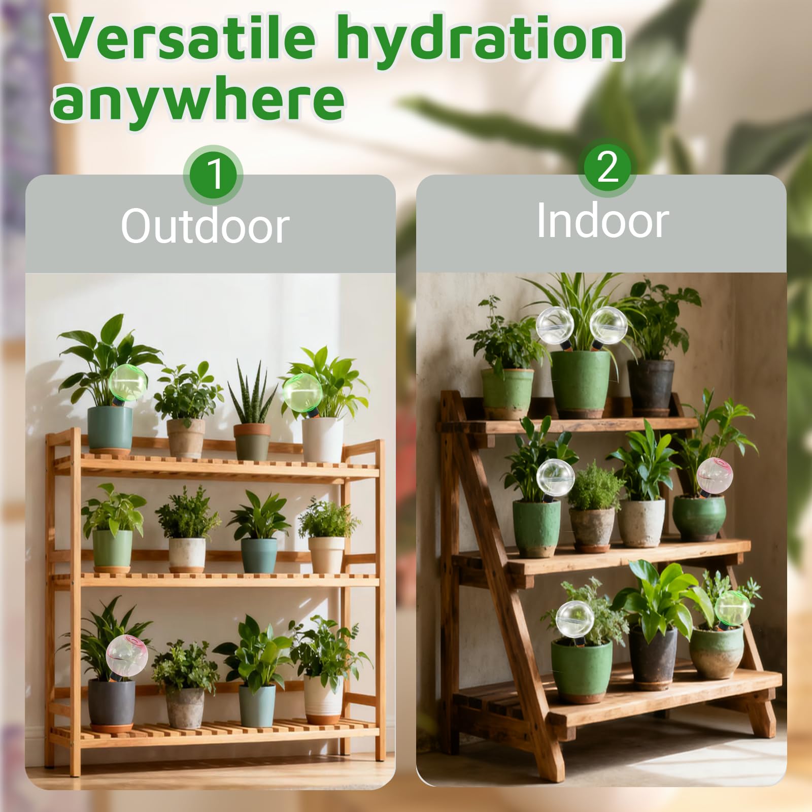 Lot de 4 globes d'arrosage automatique en plastique pour plantes d'intérieur et d'extérieur (rose)