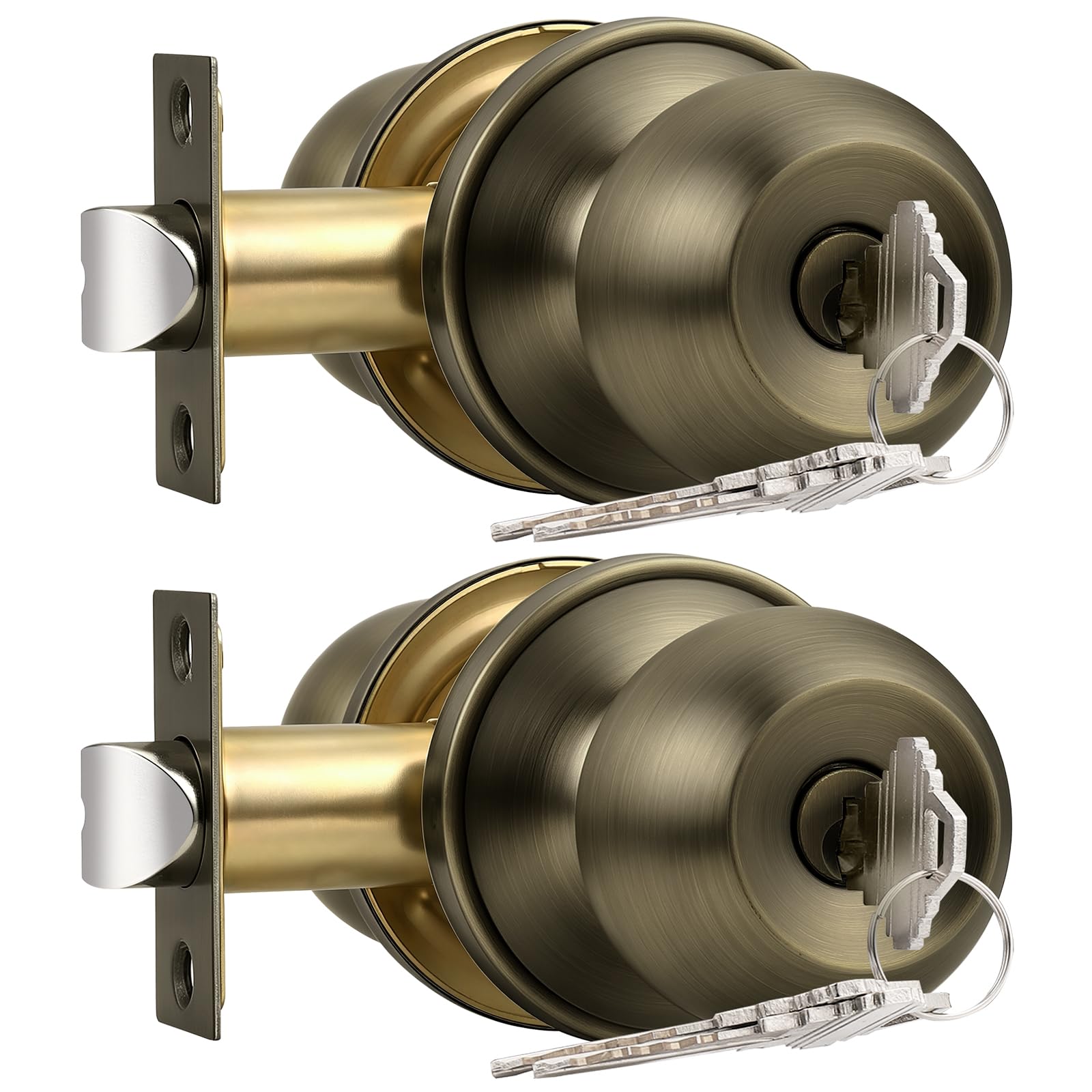 Brushed Nickel Keyed Alike Door Knobs - 10 Pack -11