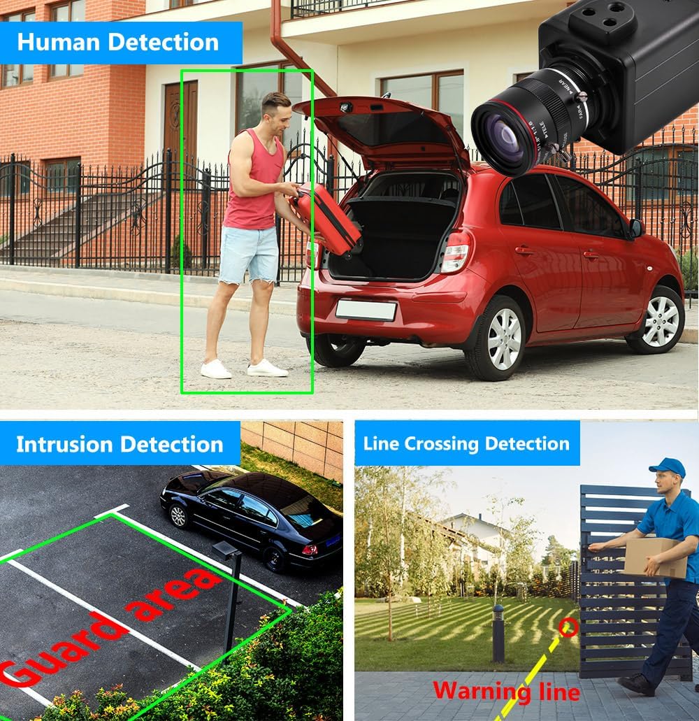 2K 4MP HD Mini CCTV POE WDR AI Box Bullet Netwok IP Security Camera 1/1.8" 6-12mm F1.6 Varifocal Lens Human Vehicle Motion Detection Face Record XMEYE