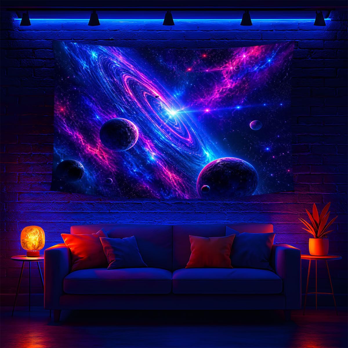 BAGMIND 2D colorful galaxy nebula space tapestry aesthetic cosmic wall decoration (40 * 30in)