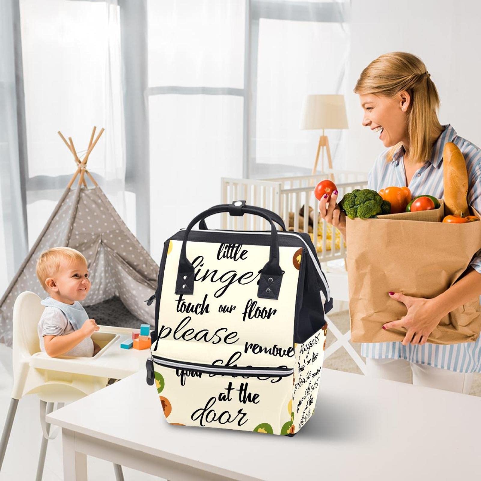 Sac à langer multifonction de grande capacité pour maman et papa - - Taille Unique