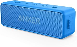 [Upgraded] Anker Soundcore 2 Portable Bluetooth Speaker with 12W Stereo Sound, Bluetooth 5, BassUp, IPX7 Waterproof, 24-Hour Playtime, Wireless Stereo Pairing, Speaker for Home, Outdoors, Travel
