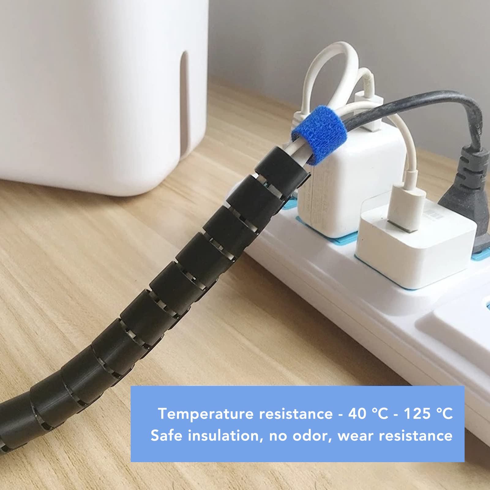RIZGHWOY Coperture Protettive per Cavi Tubo Avvolgicavo Resistente All'usura e Agli Alcali Acidi per Cavi di Computer e Alimentazione 1x (Diametro 32mm 30m)