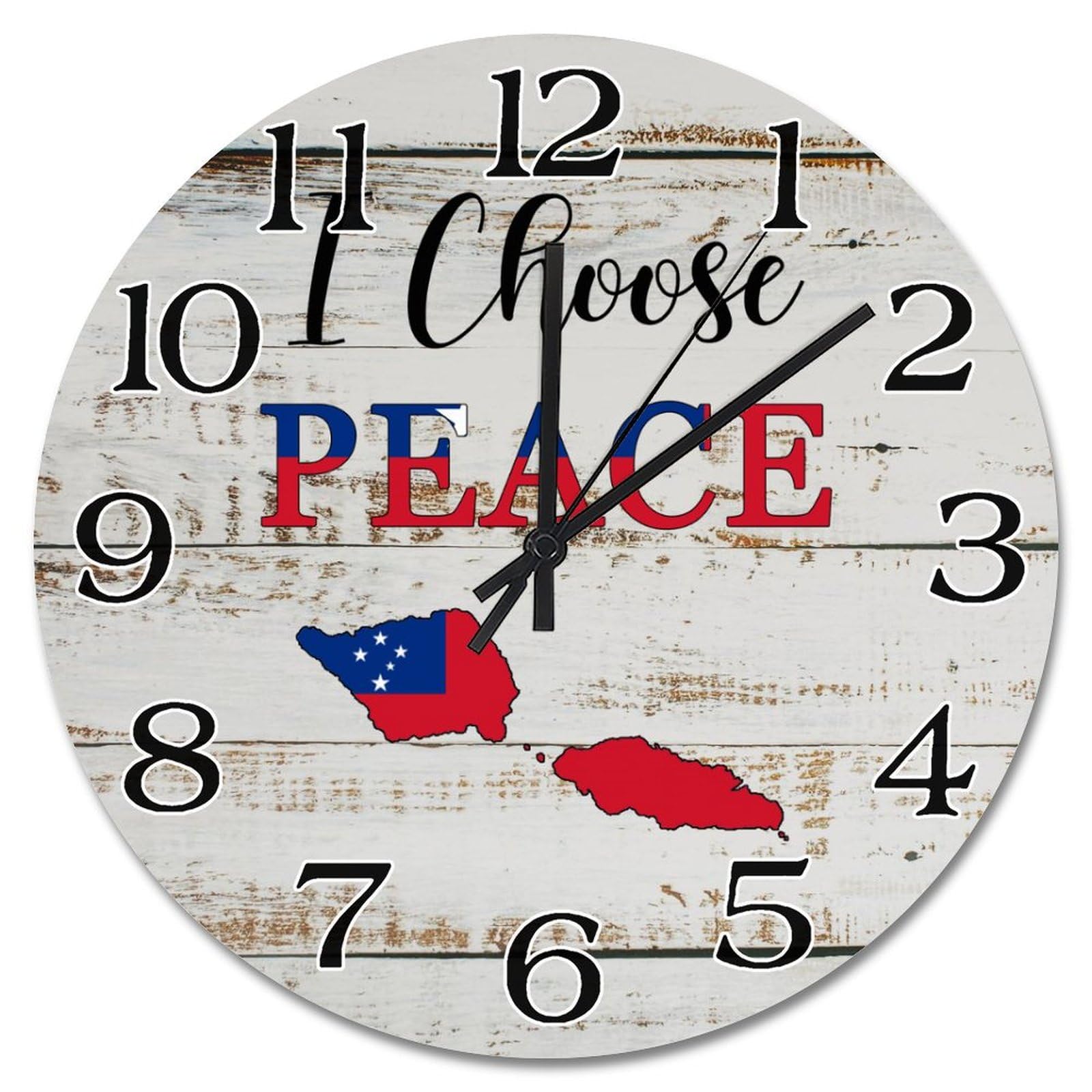 Horloge murale Samoa rustique pour salon et chambre