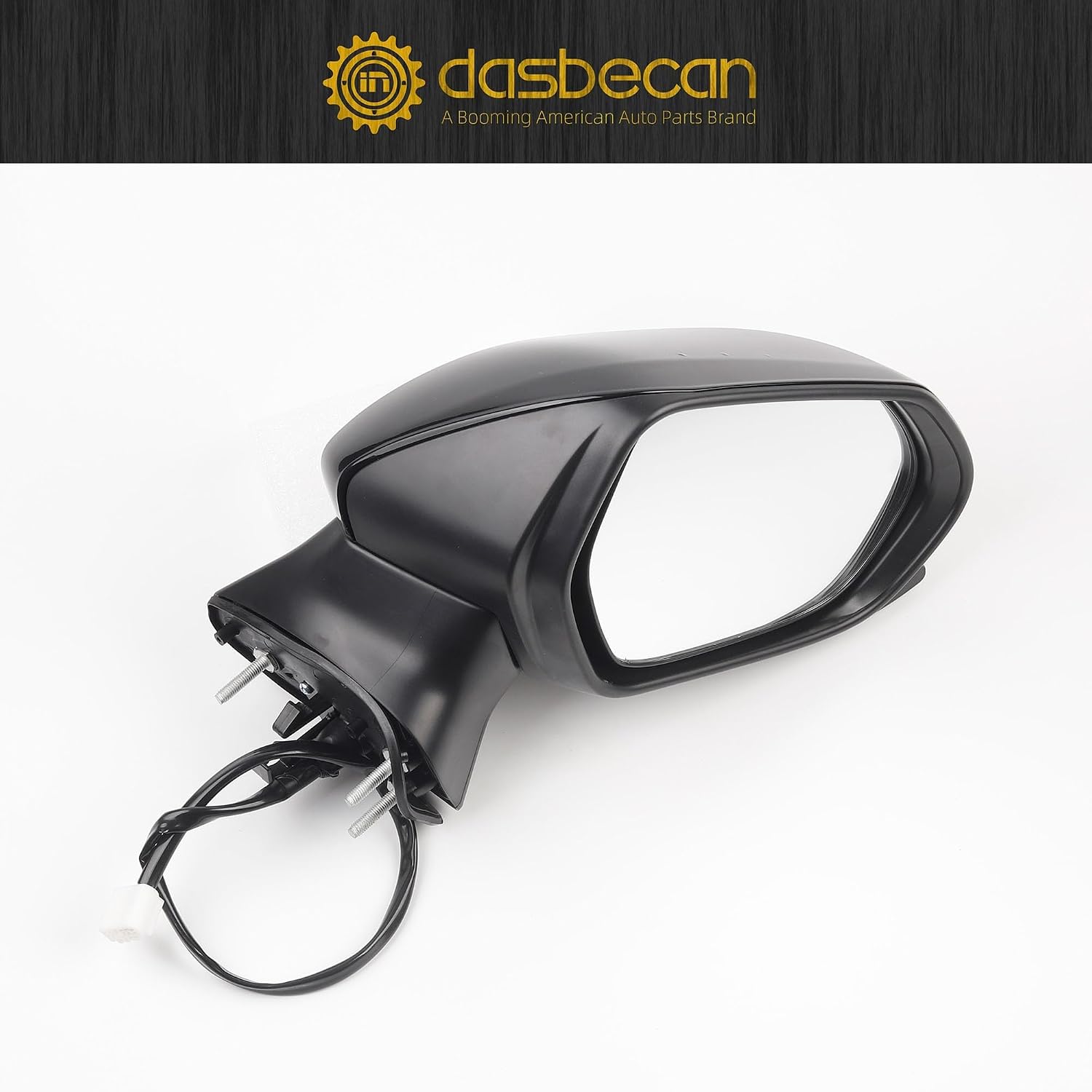 Dasbecan Right Passenger Side Door Mirror Assembly Compatible with 2018-2024 Toyota Camry with power glass Non-heated Manual Folding Replaces# TO1321366 87910-06800 3PINS Black
