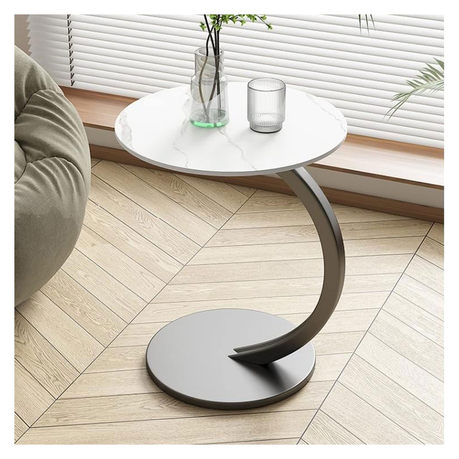 Petits espaces : table d'appoint ronde montage facile métal