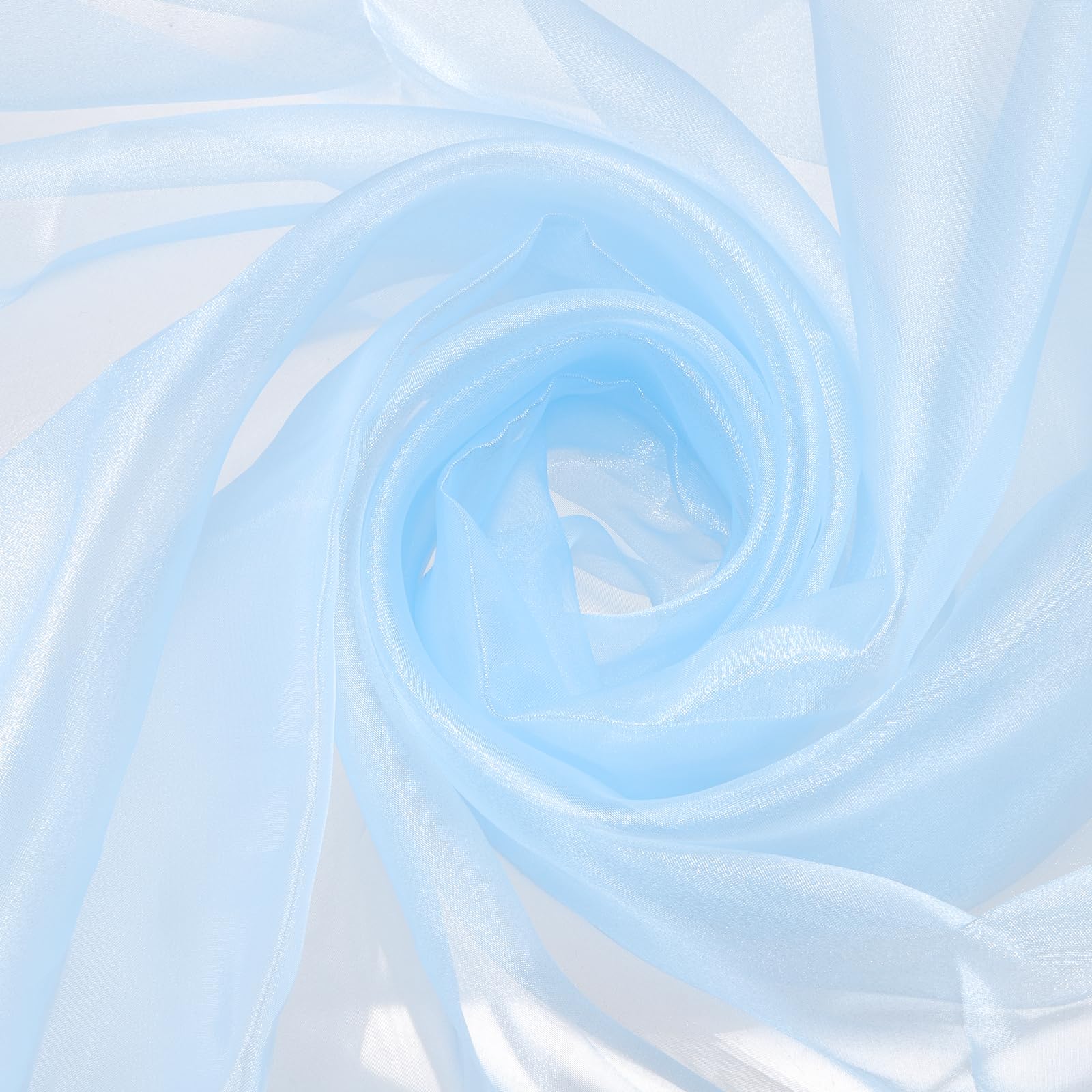 sourcing map Blue Organza Fabric 60" Bridal Solid Sheer Organza Crystal Organza Sheer Silky Fabric for DIY Craft Table Runner Wedding Party Home Decoration, 60" by 1 Yard