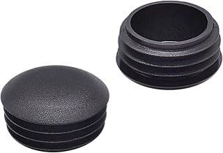 SKIR'CO (15 piezas) Insertos redondos de tubo de 40 mm, tapones de poste de valla, tapas de extremo de tubo de plástico negro, tapones de tubería, color negro RAL 9005