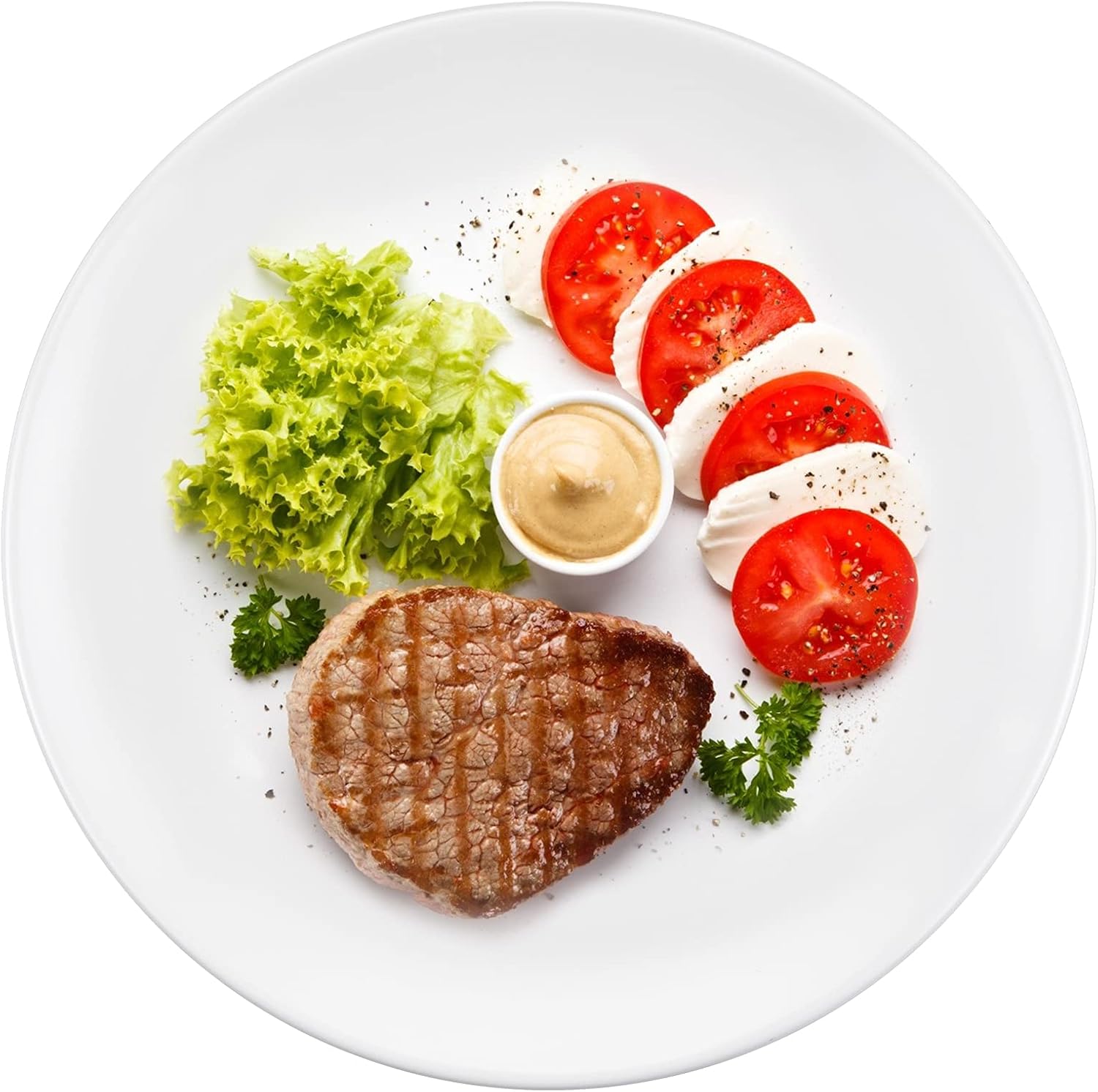 11 Inch White Melamine Plates Wide Side Flat Bottom Deep Round Dinner Plates Salad and Dessert Plates Lightweight Durable and Easy to Clean,Non Ceramic Disc Pad Set of 6,PYW-11-06