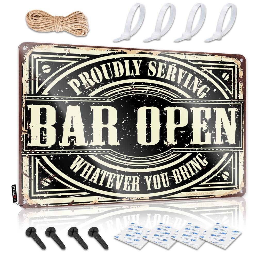 Fzfn Colour Modern Wall Signs, Farm Accessories Bar Open | Farmhouse Yard Decor(30X40cm)