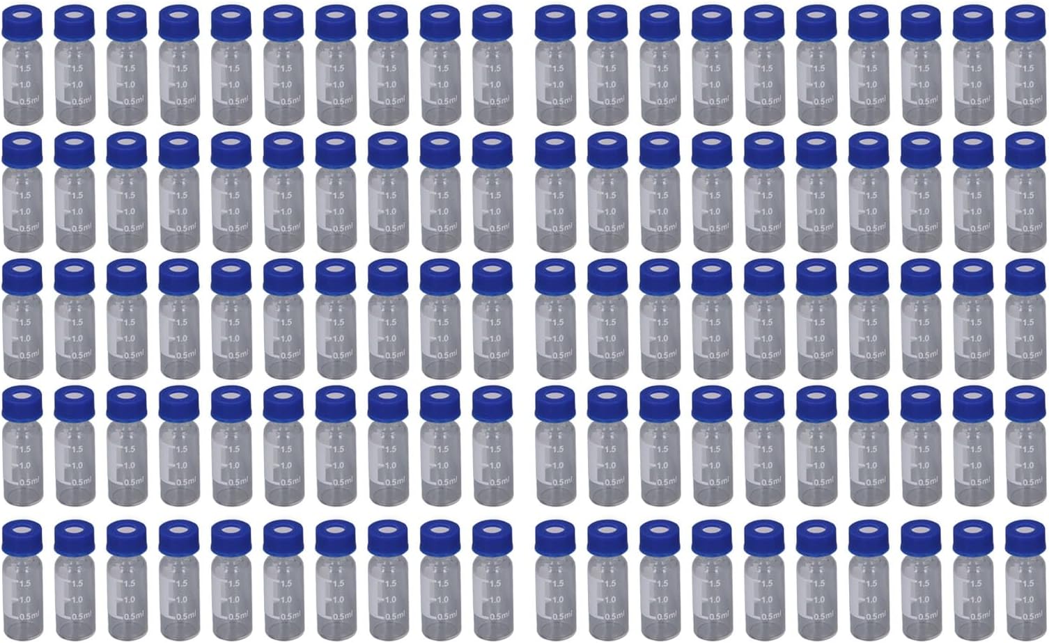 Fdit 100Pcs 2ml Sample Vials, Clear Glass with Evaporation Proof Cap for Laboratory Use 12mmx32mm Size for Essential Oils and Cosmetic Samples Storage