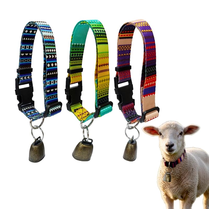 Coleira ajustável de nylon com guizo para pequenos animais Chuanke — Pacote com 3