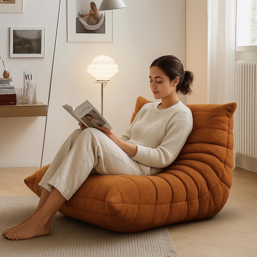 OTDMEL Bean Bag Chair for Adults, Fireside Togo Chair, BeanBag Chairs for Teens with High-Resilience Memory Foam, Non-Slip Base Compression Floor