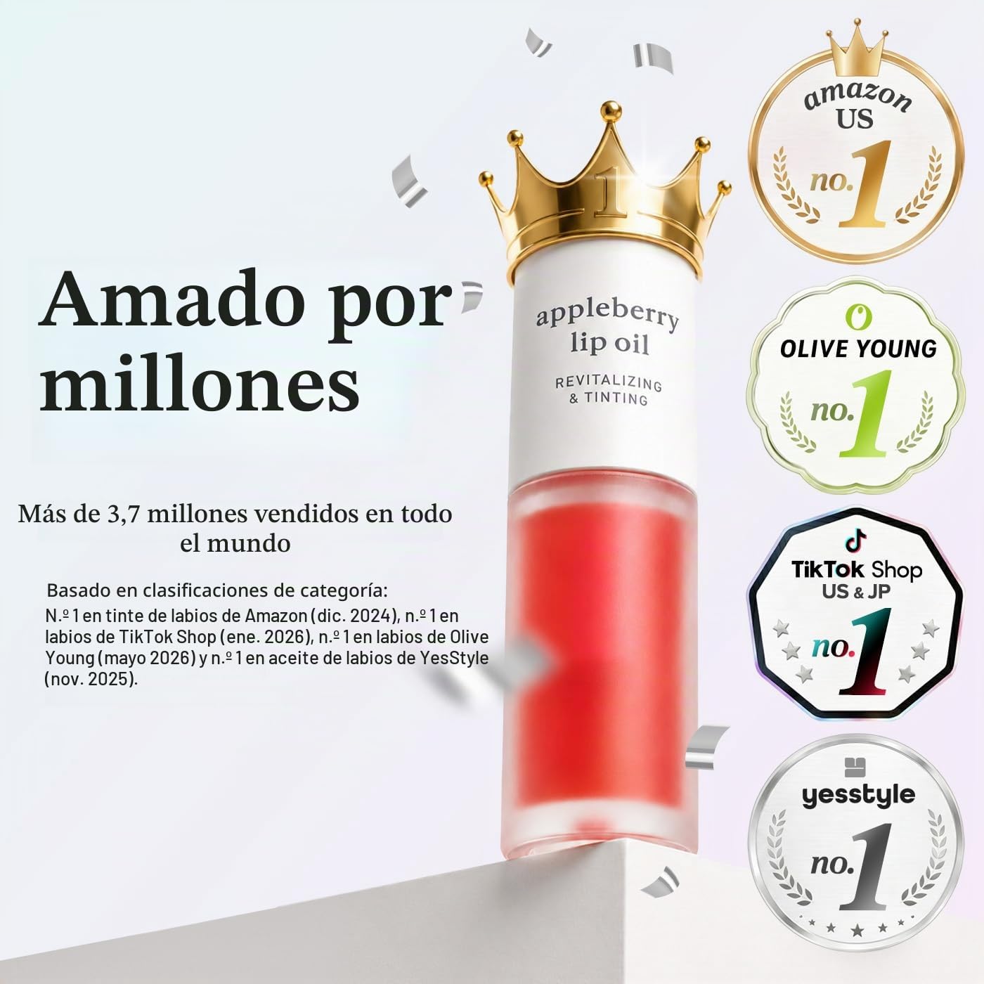NOONI - Aceite coreano vegano para labios Appleplum | Tinte labial, de larga duración, hidratante, rellenador, revitalizante para labios secos, apto para viajes, impermeable, sin necesidad de retirar