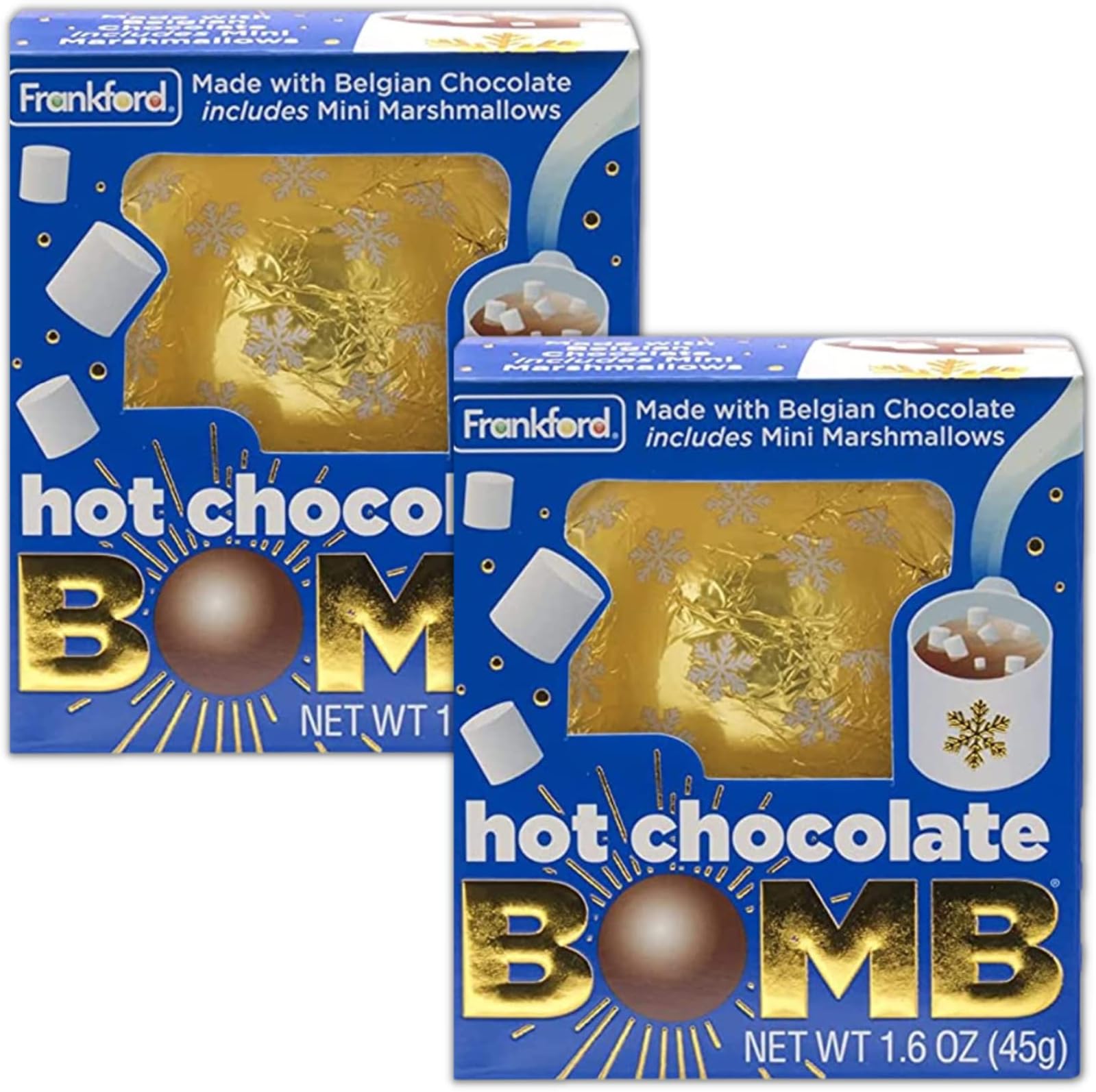 Hot Chocolate Bombs Bundle. Includes Two-1.6 Oz Packages of Hot Chocolate Bomb. Melting Milk Chocolate Hot Cocoa Bombs with Marshmallows Inside! Comes With a BELLATAVO Fridge Magnet!