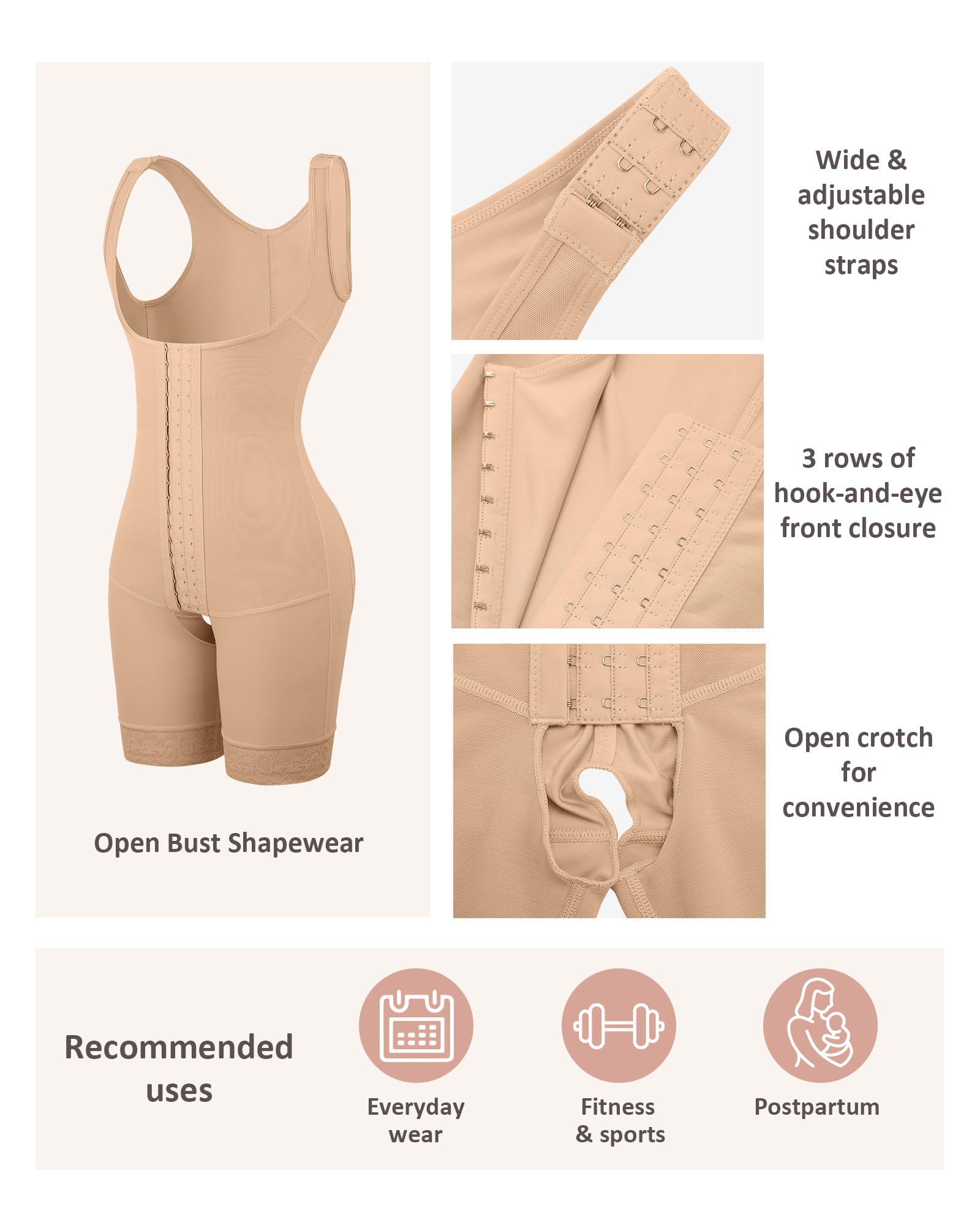 FeelinGirl Gainant Amincissante Ventre Plat Femme Combinaison Body Sculptant Bodysuit Shapewear lingerie Serre Taille