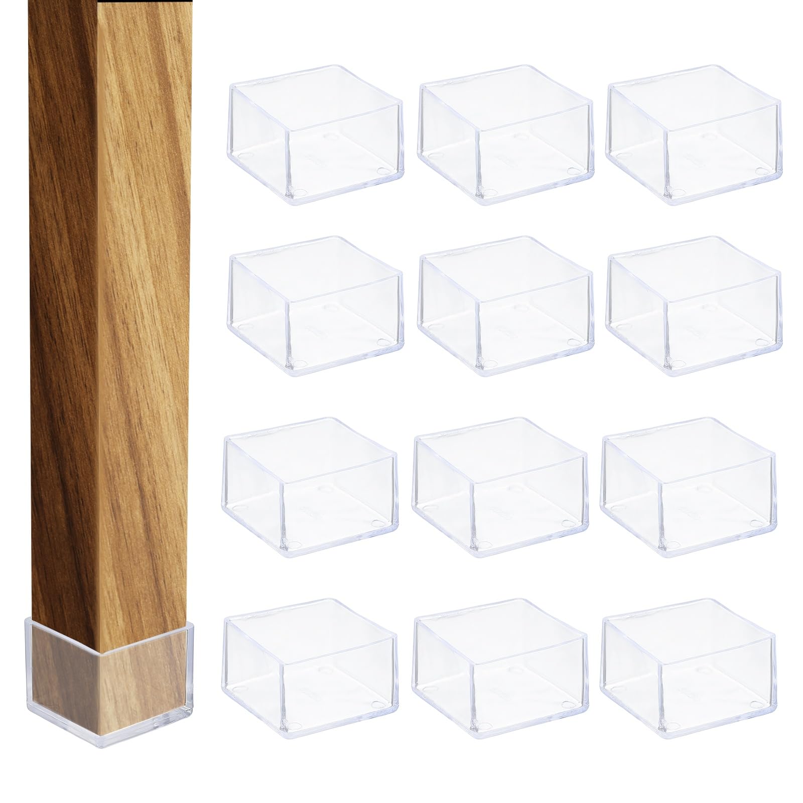Protectores para patas de silla de PVC contra ruidos y rayones en suelo de madera 1