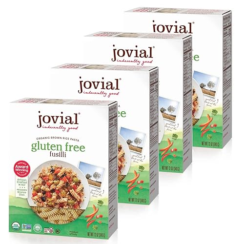 Miniatura 7 de Jovial Fusilli Pasta sin gluten  Pasta Fusilli de arroz integral  Sin OMG  Bajo en carbohidratos  Kosher  Certificado orgánico USDA  Fabricado en