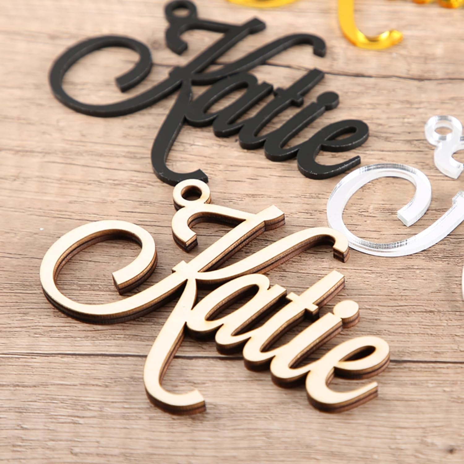 Ter Christmas Stocking Name Tags Personalized Stocking Wood Letters Custom White Name Tags Christmas Rustic Country Farmhouse Cutout (10pcs)