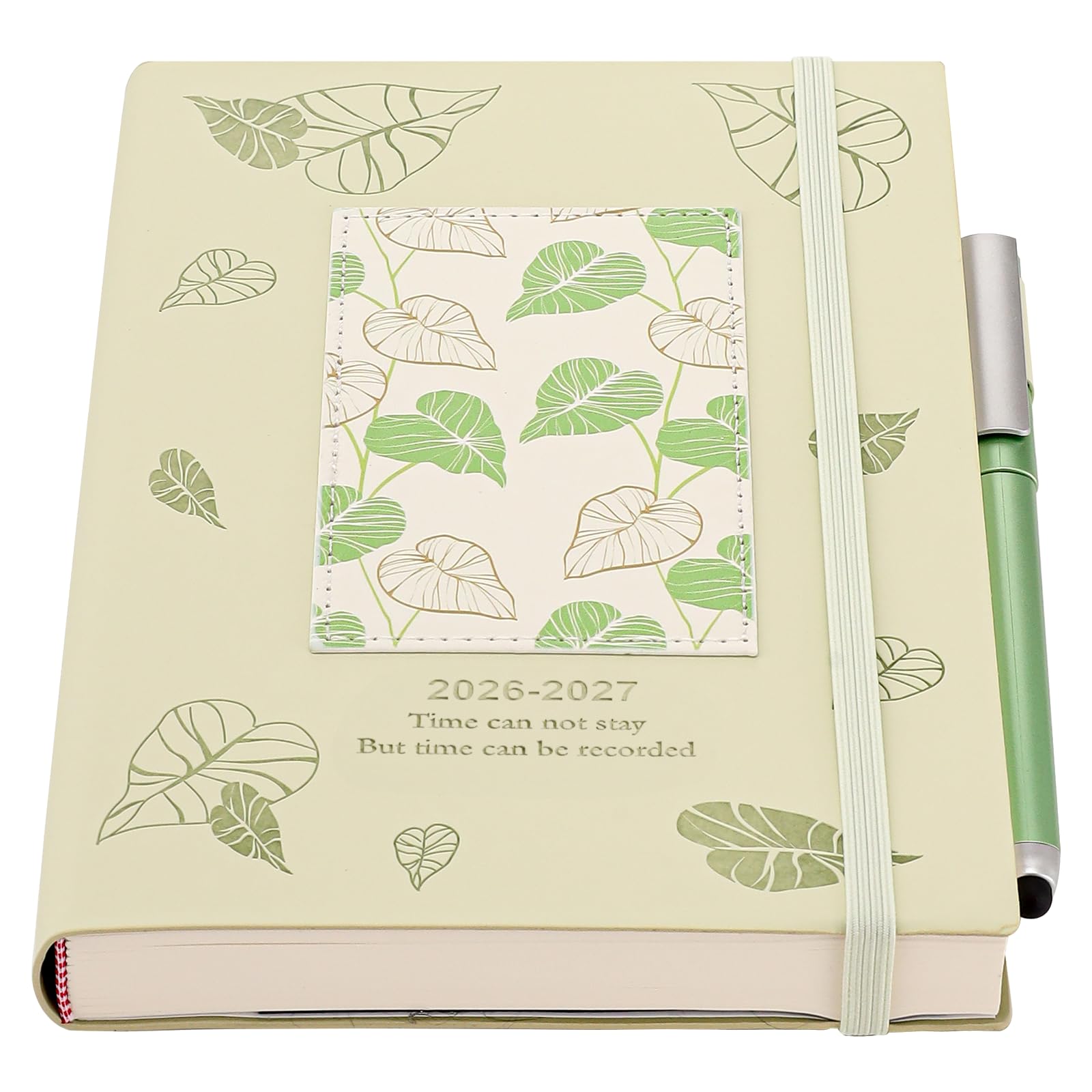 Mljtoyo Academic Diary 2026–2027,A5 Page a Day,Academic Year Diary Daily Planner Organiser Jul 2026–Jun 2027 with Pen, Pen Holder, Monthly Planner with Pocket,Stickers (Green, Jul 2026-Jun 2027)