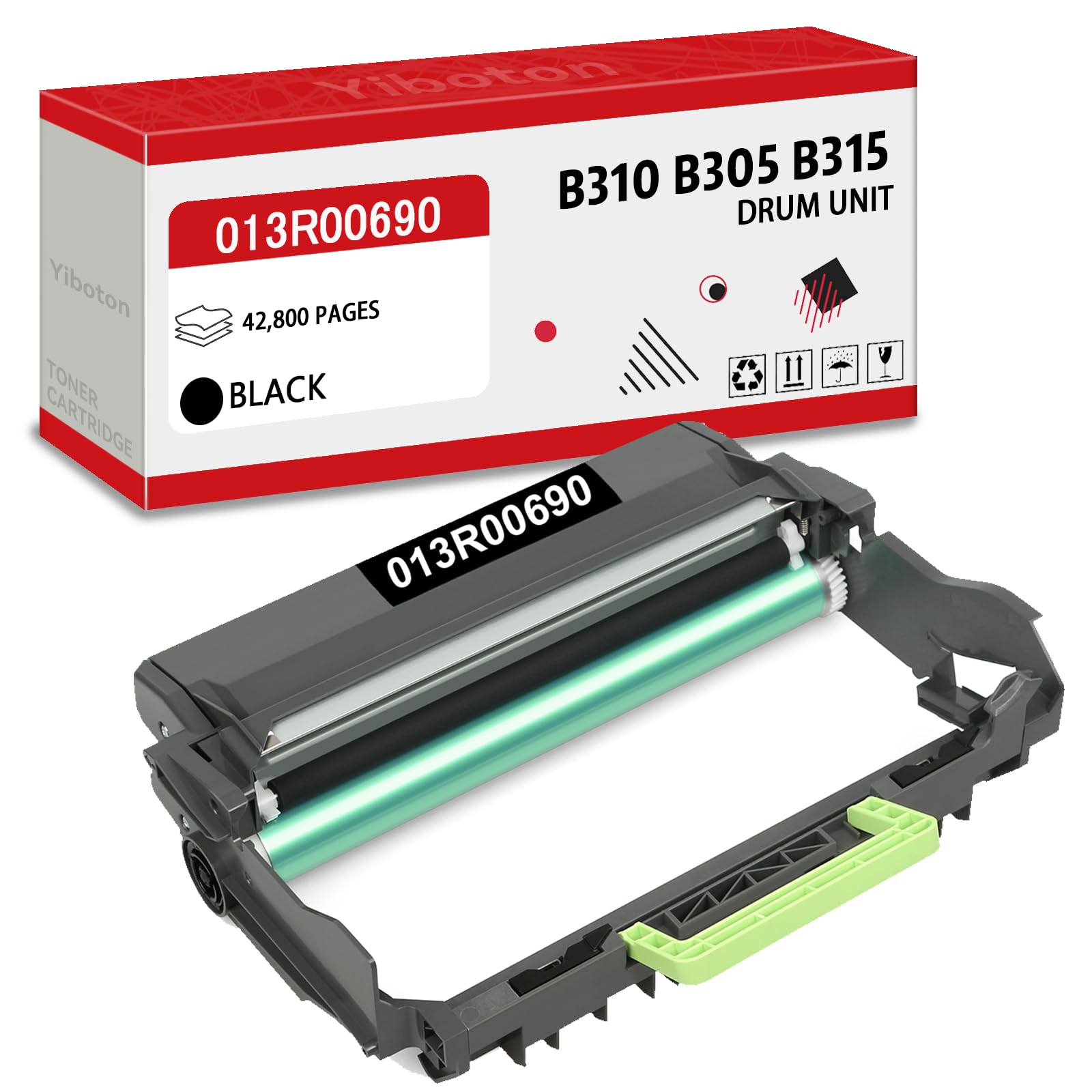 Compatible for B310 Black Drum Unit [42,800 Pages] 1Pack High Capacity 013R00690 Imaging Unit Replacement for Xerox B305 B310 B315 Printer