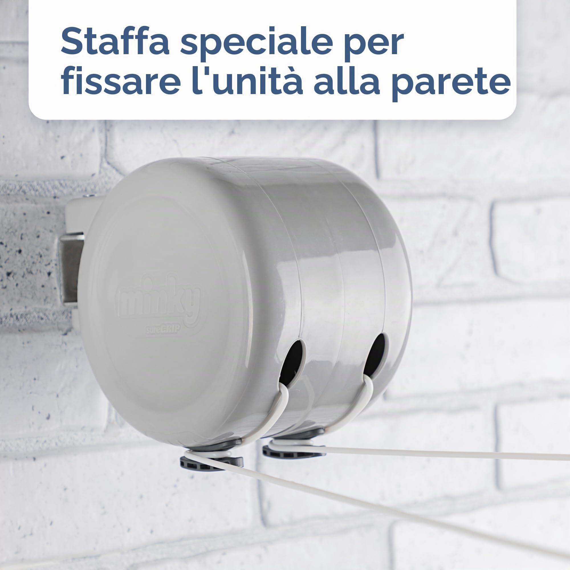 Minky VT21290100 - Filo stendibiancheria Retrattile per Esterni, 30 m (2x15m), GIARDINO, Grigio