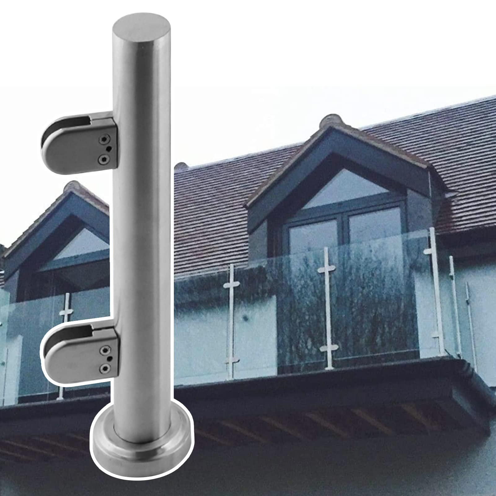 Poteau de support de balustrade en verre personnalisable au design architectural épuré