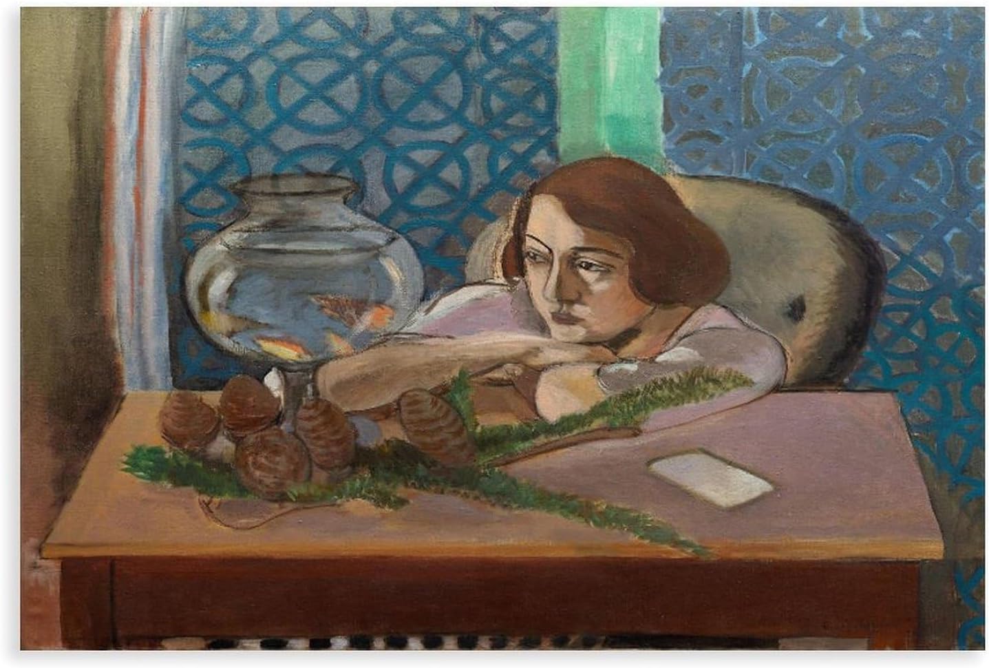 Rikin Liuff Woman before An Aquarium by Henri Matisse Canvas Painting Classic Wall Art Henri Matisse Poster and Prints for Office Decor 40x55cm Frameless