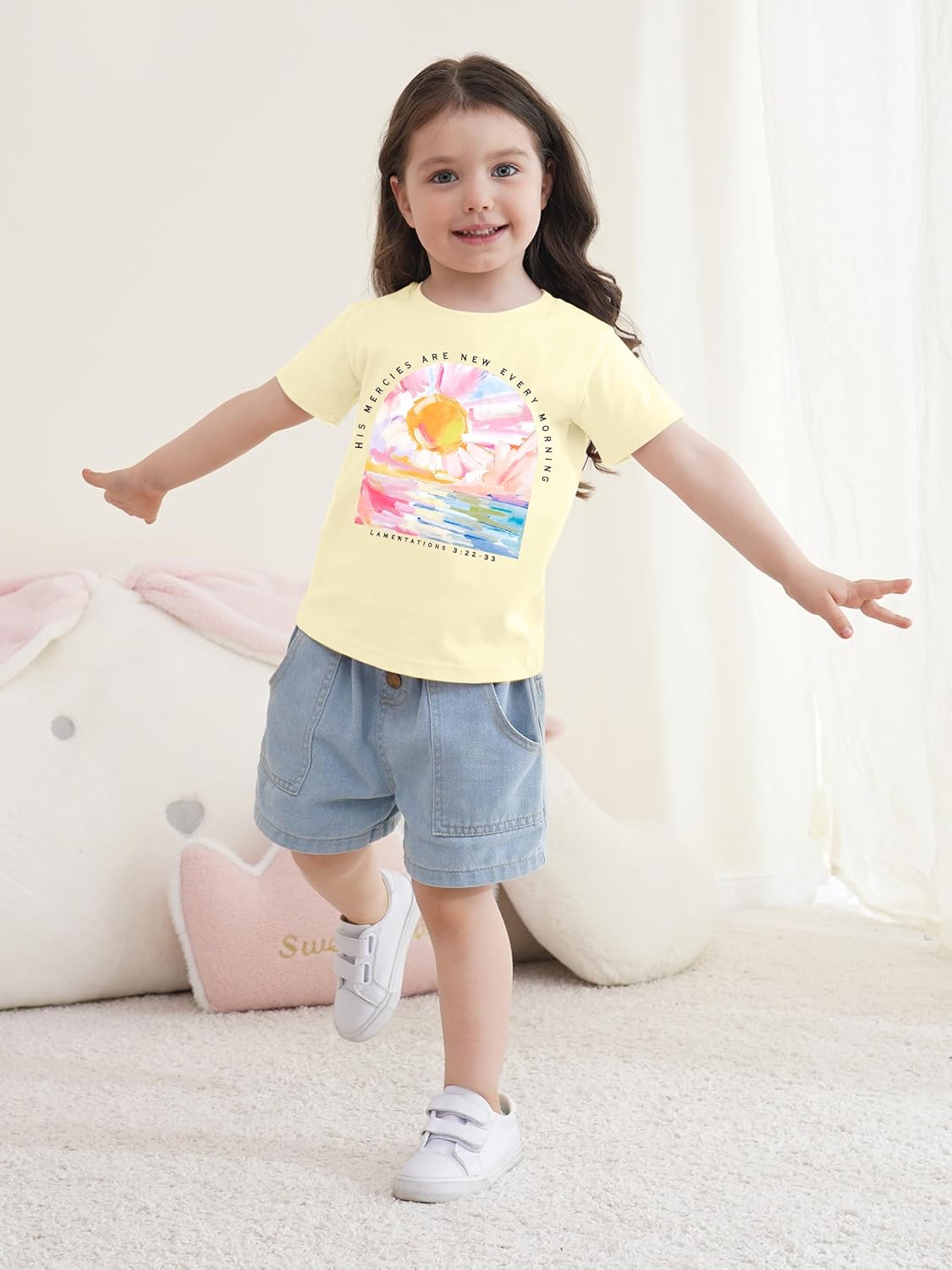 Jesus Shirts Toddler Christian Shirt His Mercies are New Every Morning Tshirt Girls Graphic Short Sleeve Tops - Image 3