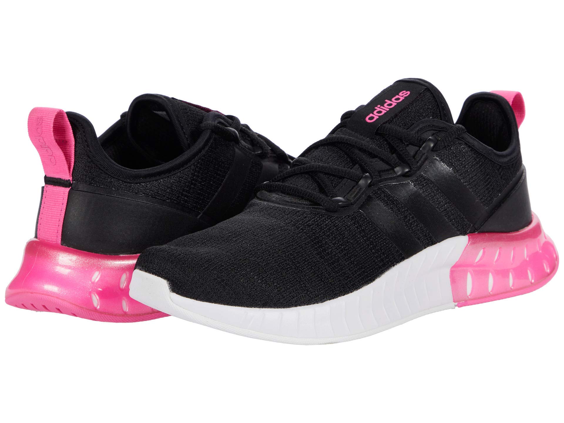 adidas Women's Kaptir Super Running Shoe, Black/Black/Screaming Pink, 6