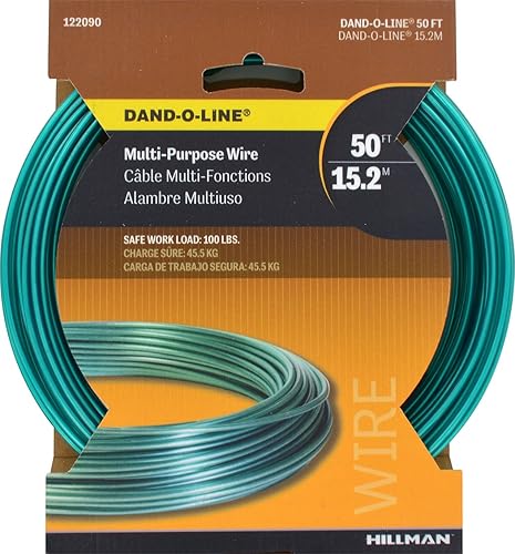 Miniatura 5 de Alambre verde tipo Clothesline 100 pies Hillman Fasteners 122100 Vinilo Verde 1