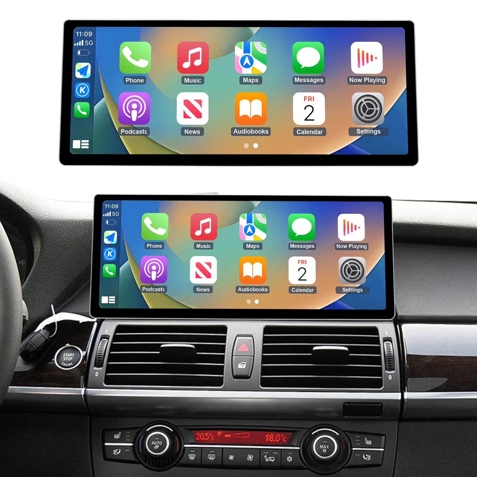 2026 12.3" CarPlay Android Auto Screen for BMW X5 X6 E70/E71
