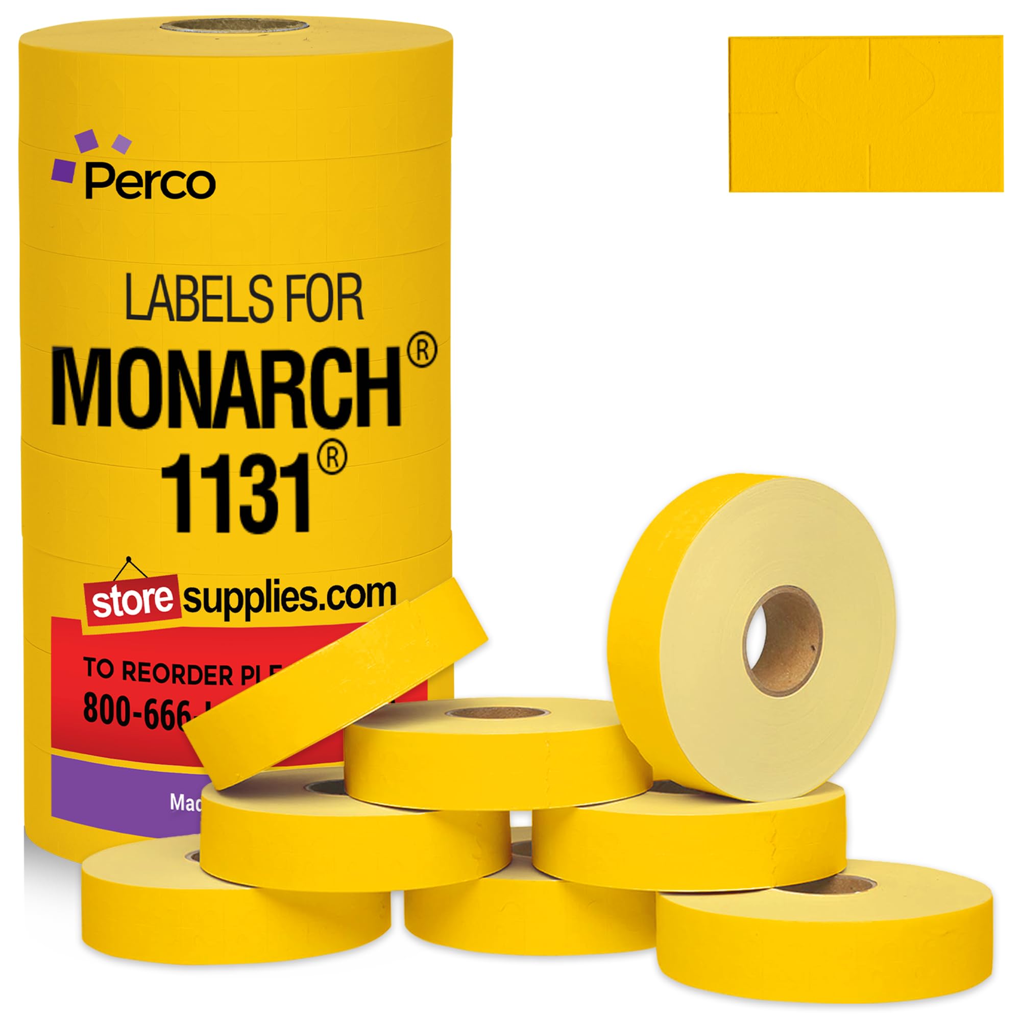 Preisetiketten für Monarch 1131 Gelb, 20.000 Etiketten mit 8 Rollen, Vorteilspack, 1 Hülle, hergestellt in den USA