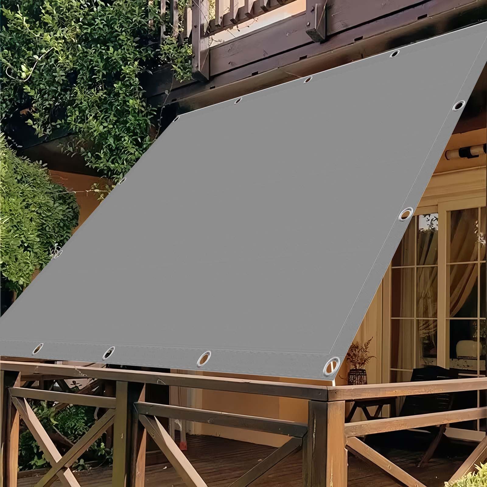 Toile ombrage imperméable contre la chaleur et la pluie sur le patio