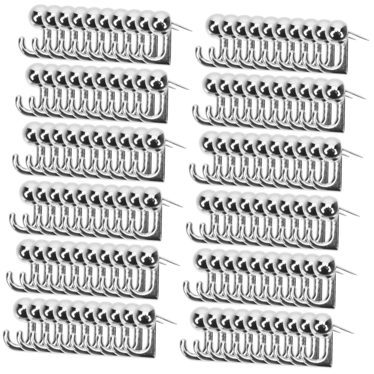 SHINEOFI 120 piezas Gancho Metálico Push Pin con para Colgar Cuadros sin Taladro Duradero para Tableros de Corcho y Paredes de Soporte Seguro para Marcos y Decoraciones
