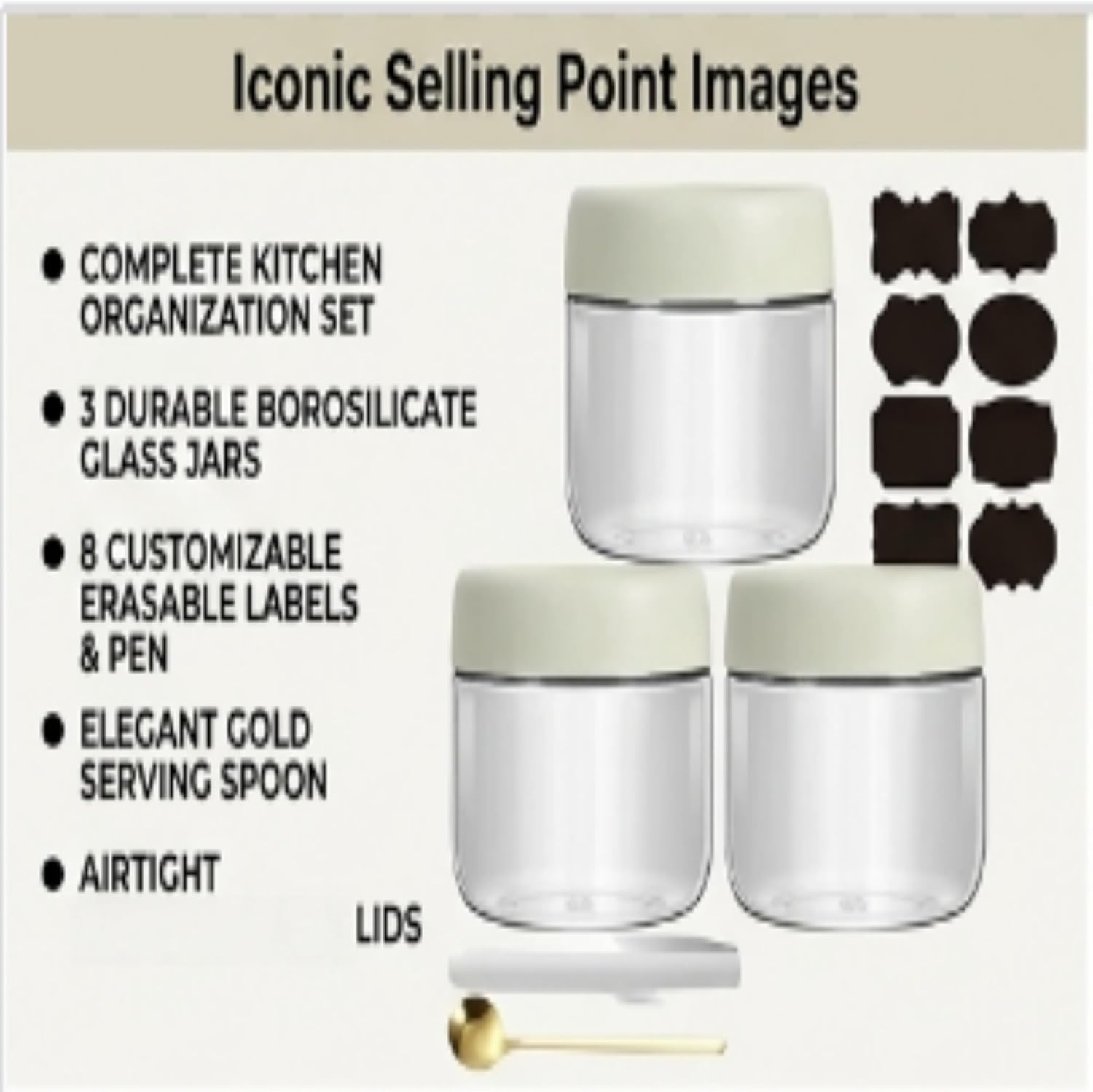 6 x 500 ml Small Glass Containers with Lid Overnight Oatmeal Prep Salad Food Grain Snack Container Pudding Yoghurt Storage Sealed Jar (Grey, 500 ml x 4 Pieces) image 3