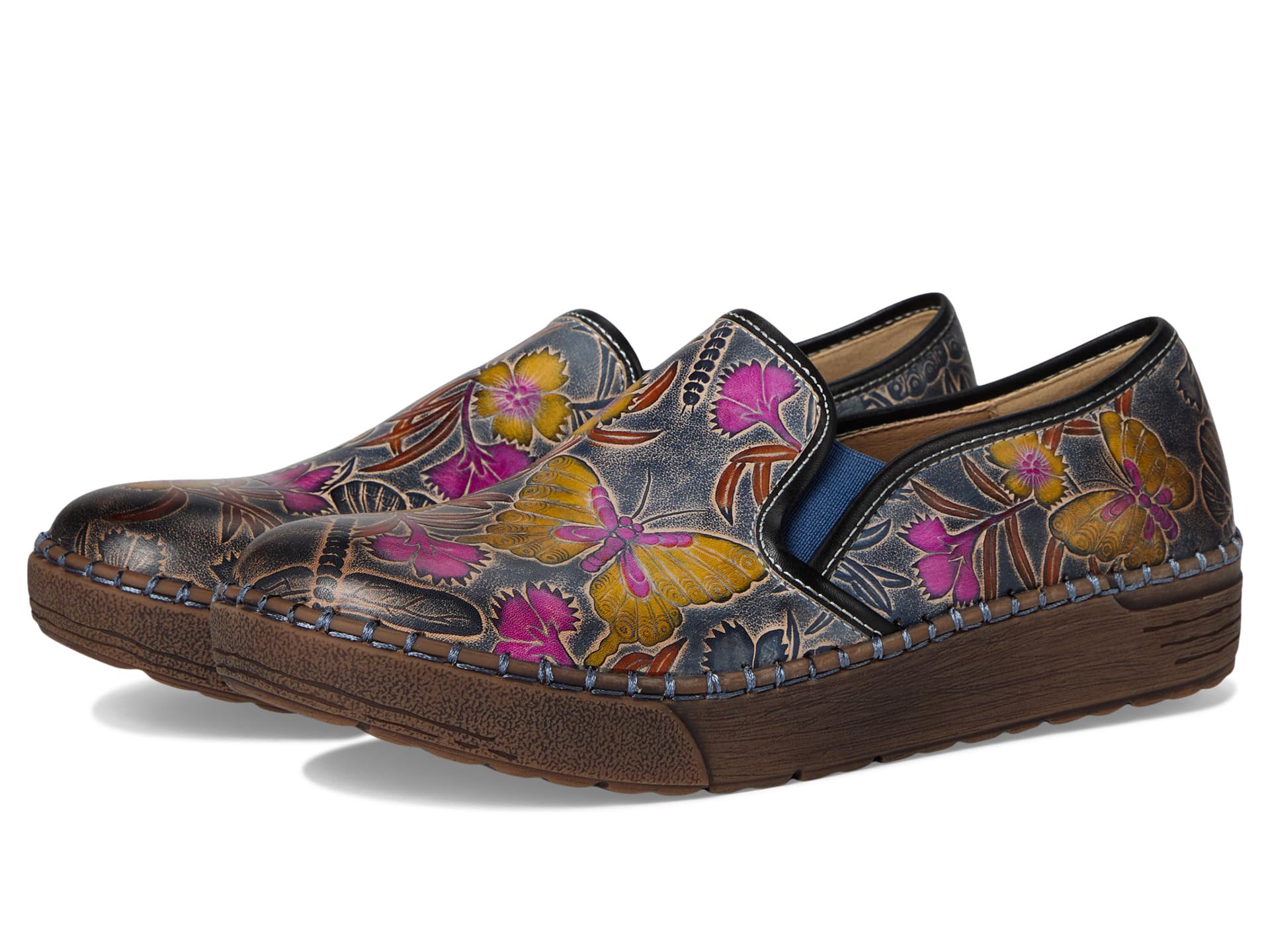 Spring Step L'Artiste Priela Slip-On Loafers | Hand-Painted Leather Shoes with Butterfly-Inspired Design