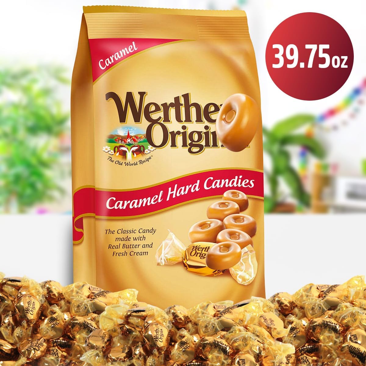 Original Caramel Hard Candy, 2.4Lbs Pack of Carmels Candy, Ideal for Sharing, Snacking, Parties and Gifting,