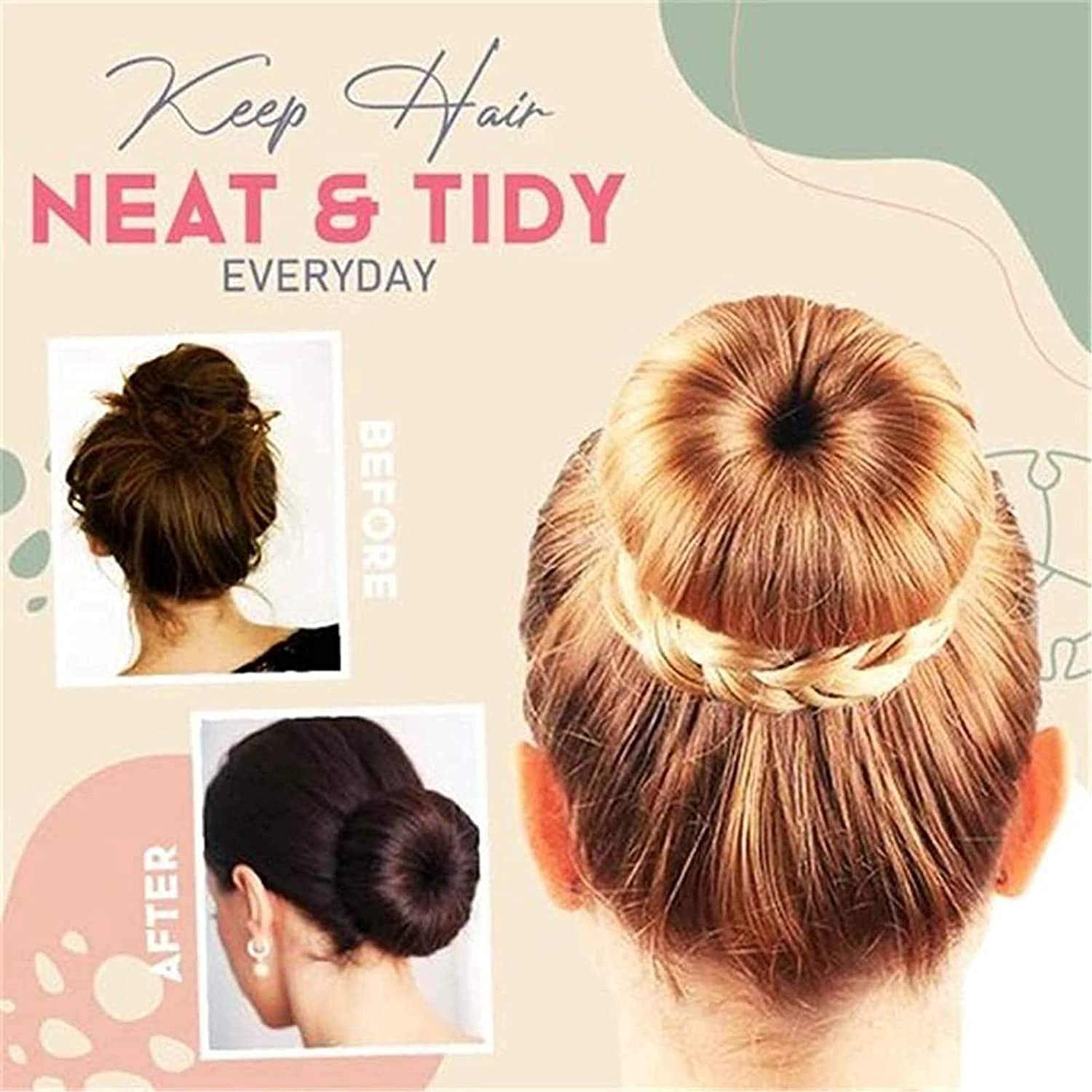 Donut Hair Bun Maker Set 4 Pcs Hair Bun Shaper for Women Girls